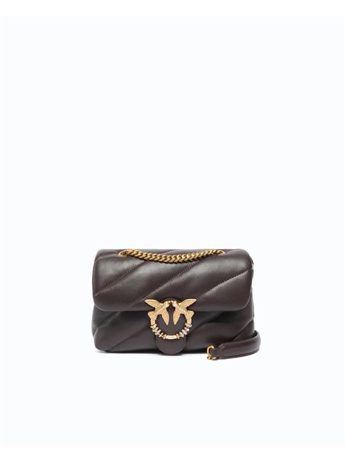 Borsa a tracolla Mini Love Bag Puff in nappa trapuntata con fibbia gioiello